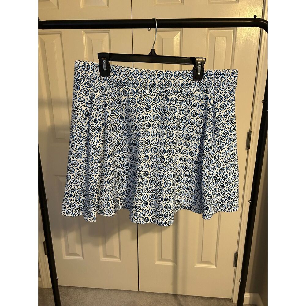 T for Talbot's Blue Pinwheel Daisies Skort 1X NWT Golf Tennis Pickleball